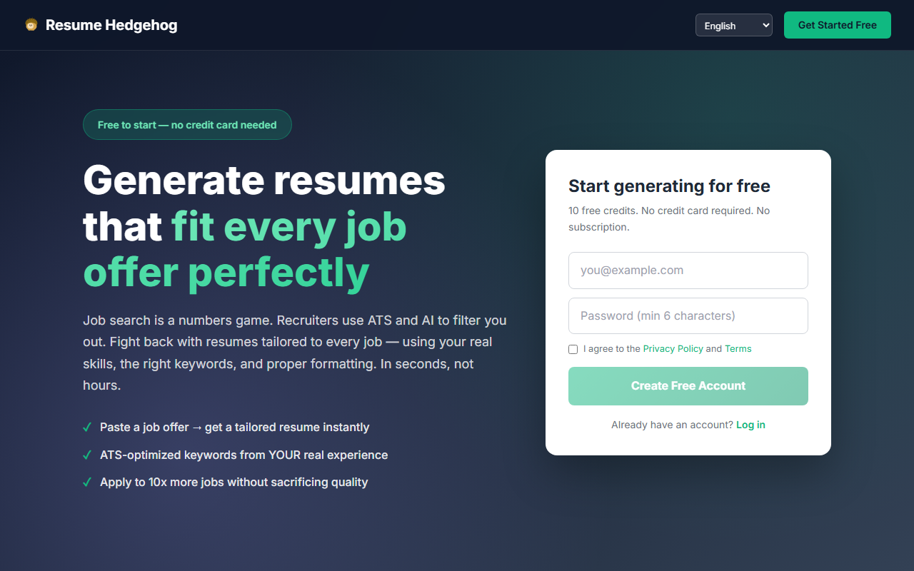 Resume Hedgehog preview